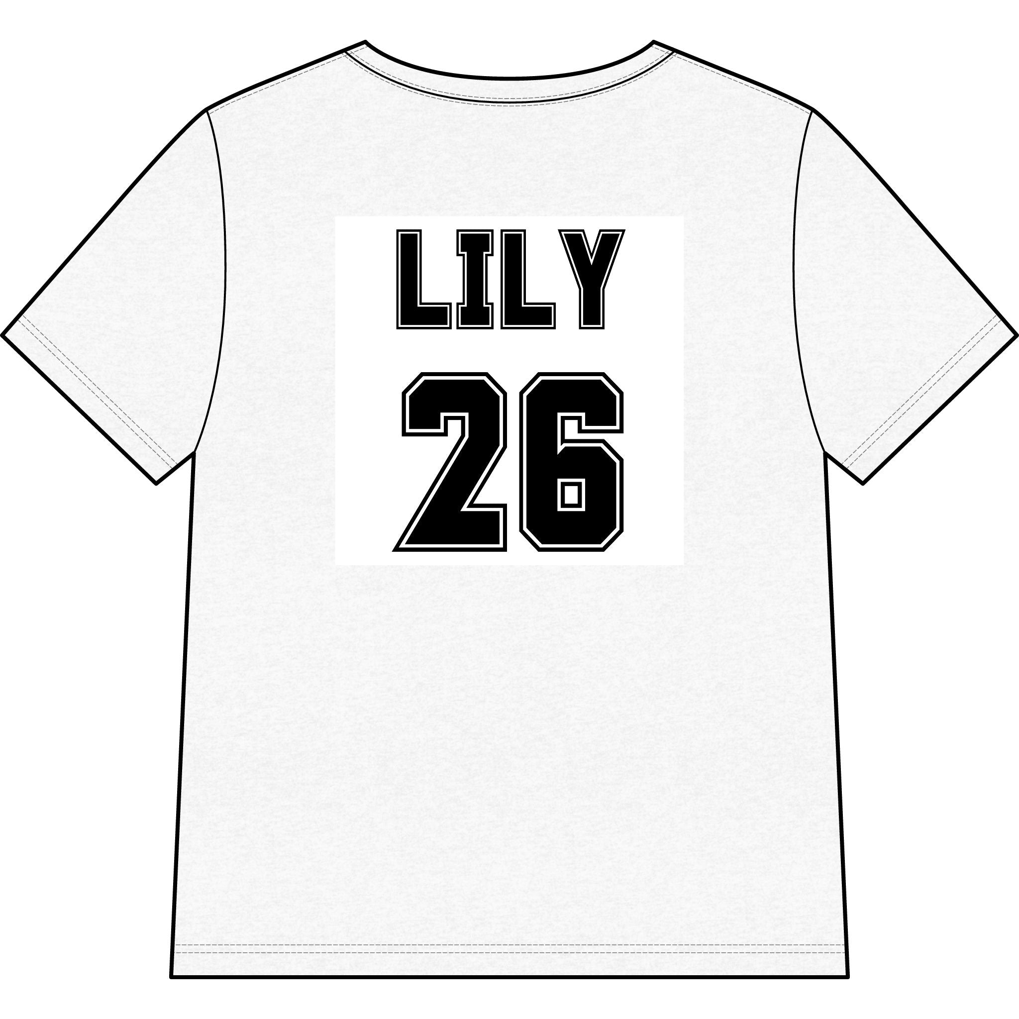 Senior Dance V-Neck Tee — Personalized Name & Number Dance Team Shirt